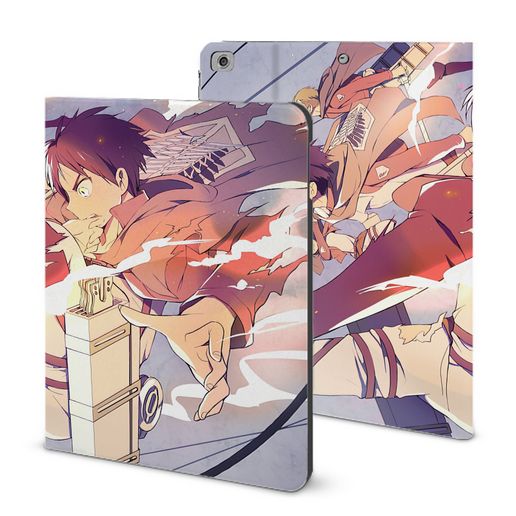 （画像用） 進撃の巨人 Attack on Titan IPad ケース ブック型 PUレザー TPU 耐衝撃 軽量 薄型 ペン収納なし 全面保護 IPad 各モデル対応